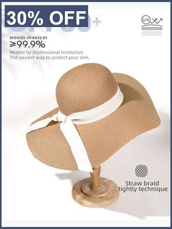 Wide Brim Sun Hat UPF 80 Foldable Packable Floppy Beach Hat main image 6